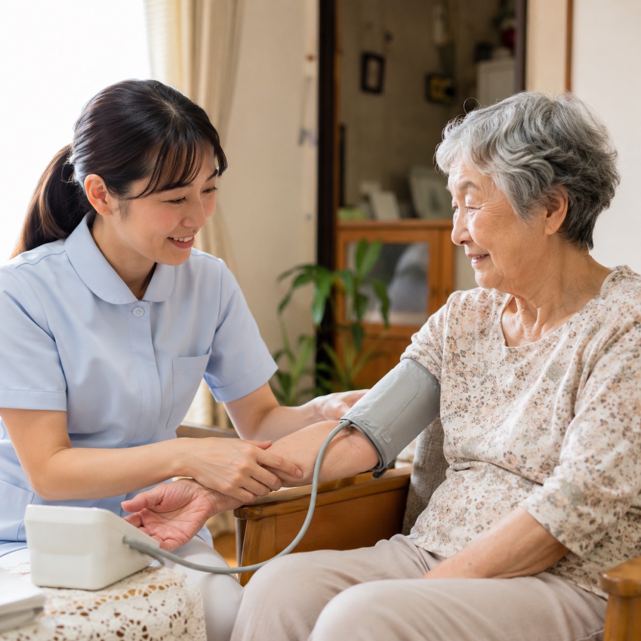 在宅での血圧測定・健康観察