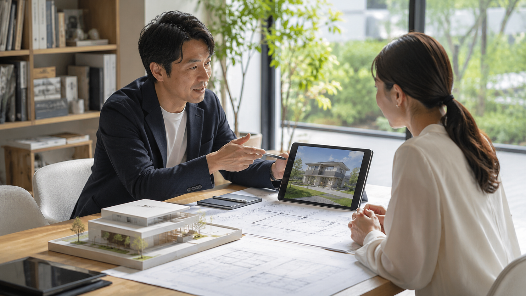 施主との打ち合わせ