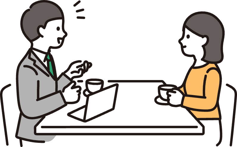 相談する様子のイラスト